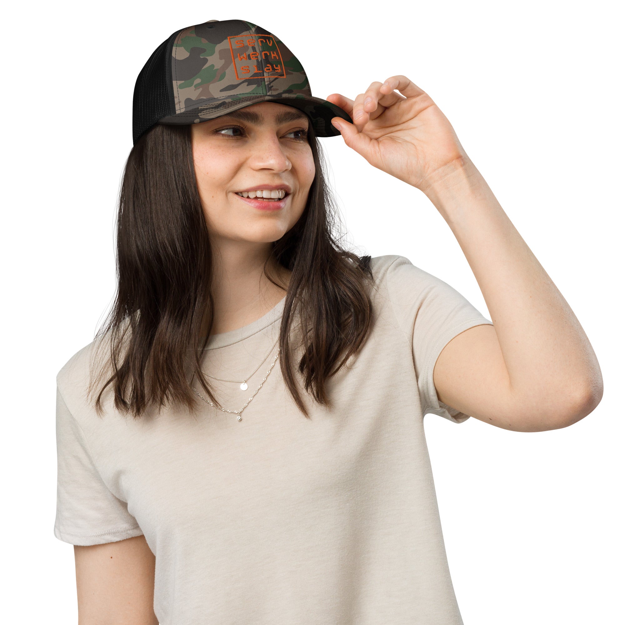 Branded Camo Trucker Cap