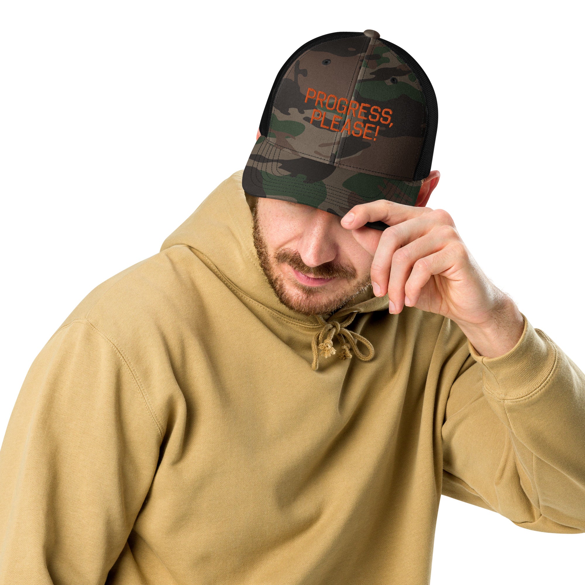 Progress Please Camouflage Trucker Hat