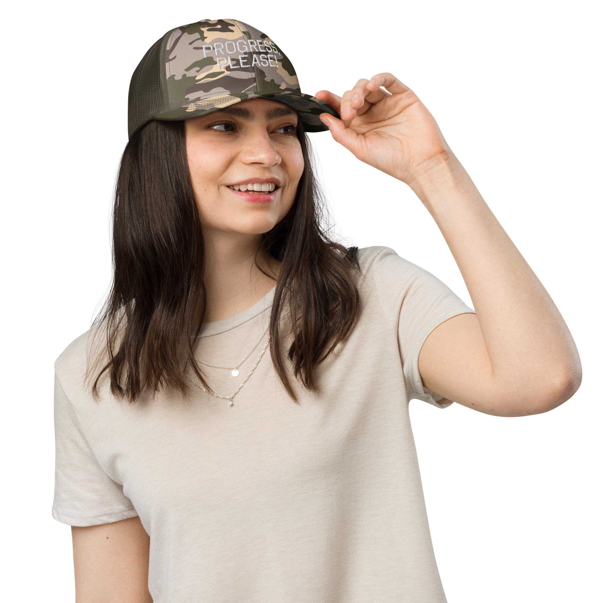 Progress Please Camouflage Trucker Hat