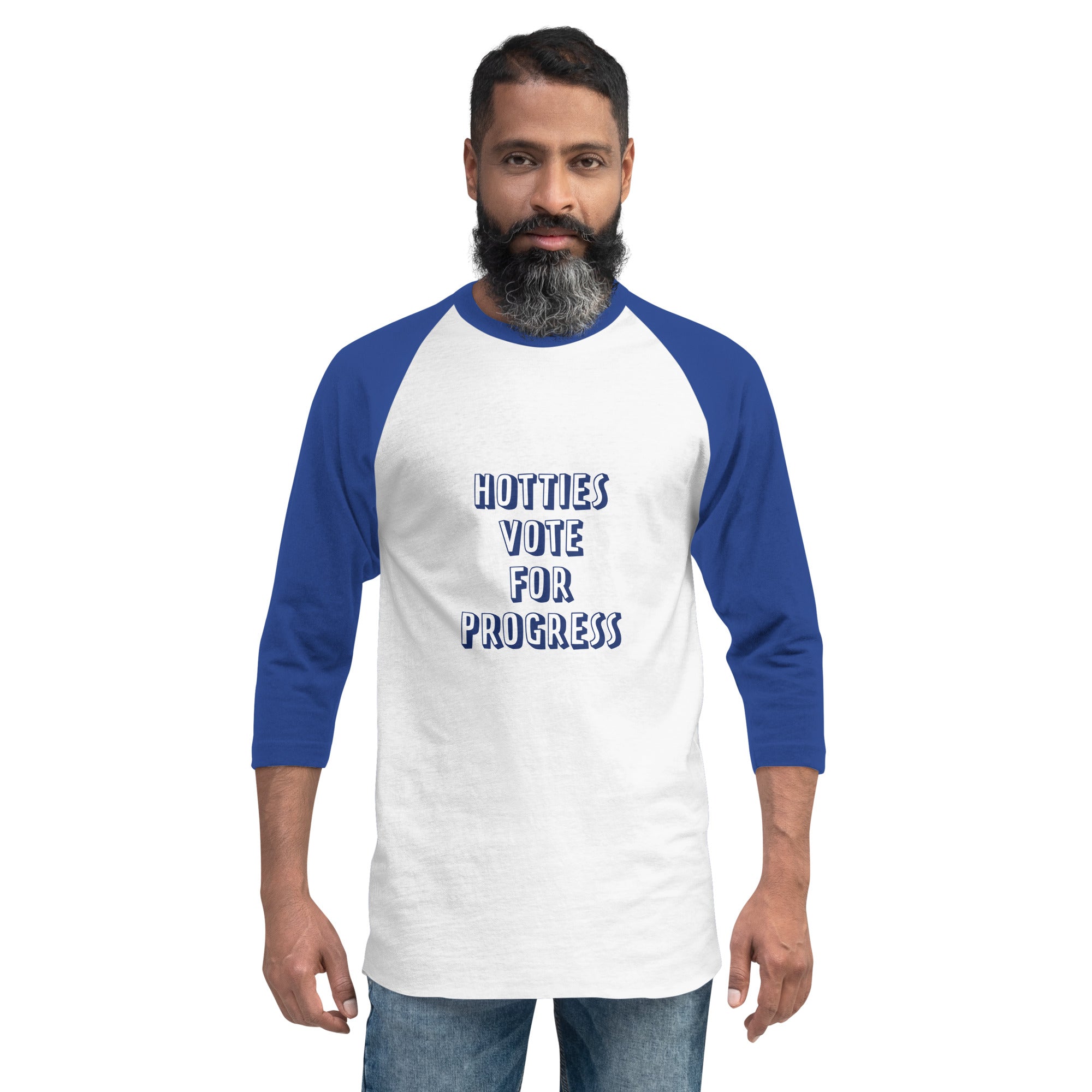 Hotties Vote For Progress 3/4 Sleeve Raglan Shirt