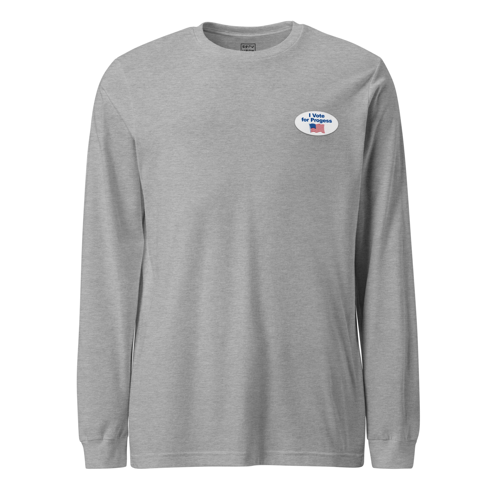 I Vote For Progress Sticker Long Sleeve Tee