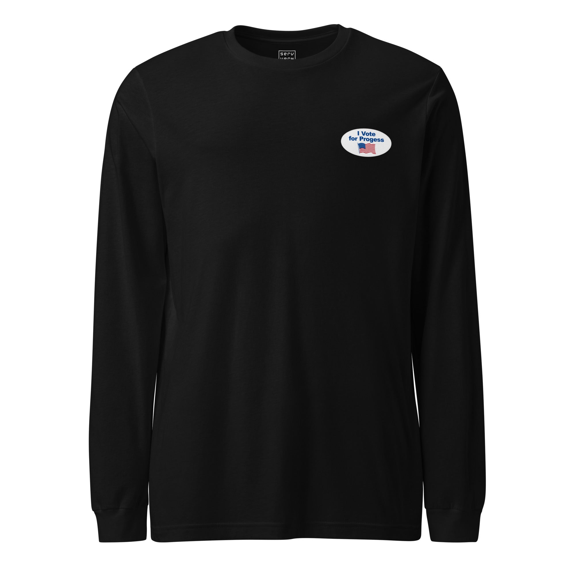 I Vote For Progress Sticker Long Sleeve Tee