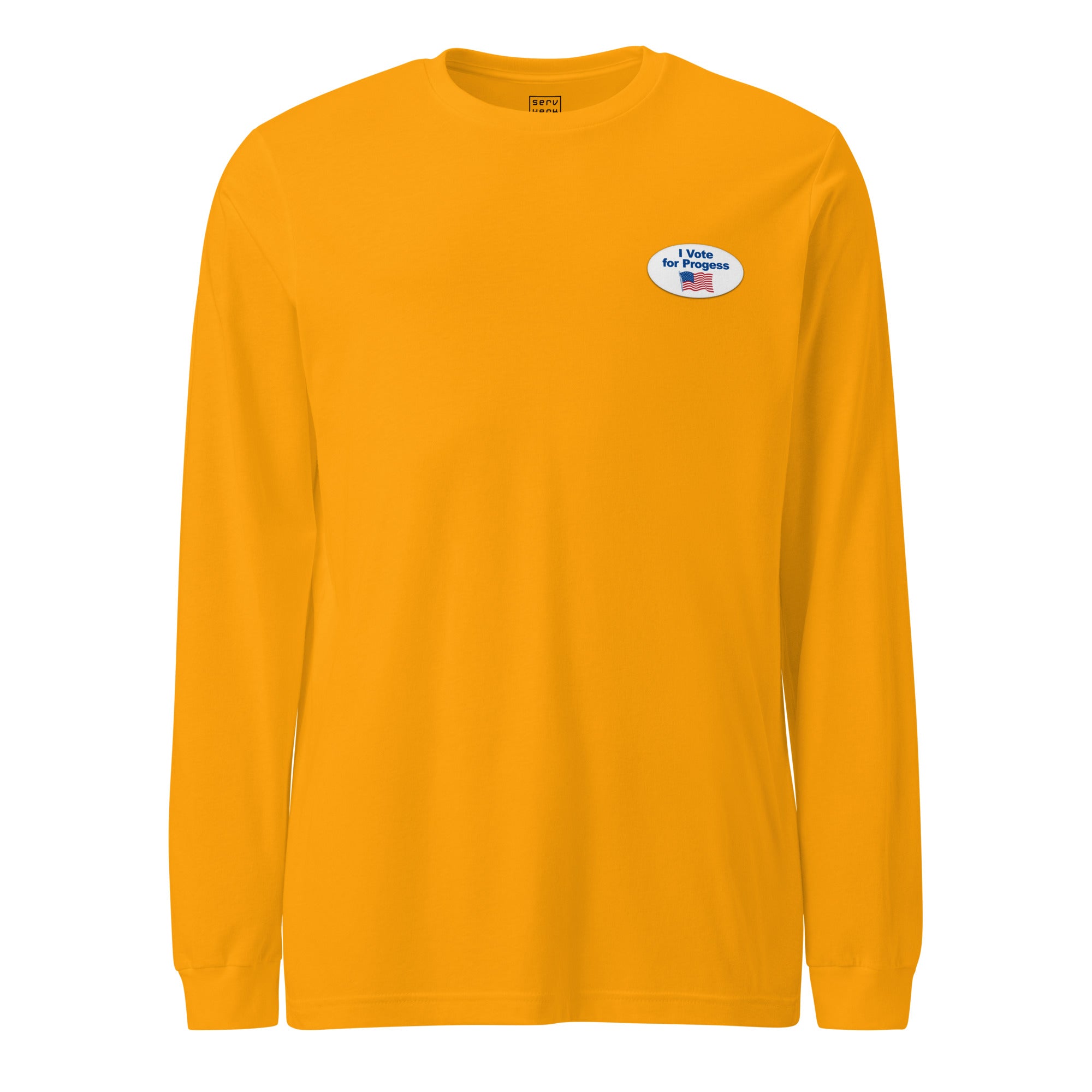 I Vote For Progress Sticker Long Sleeve Tee