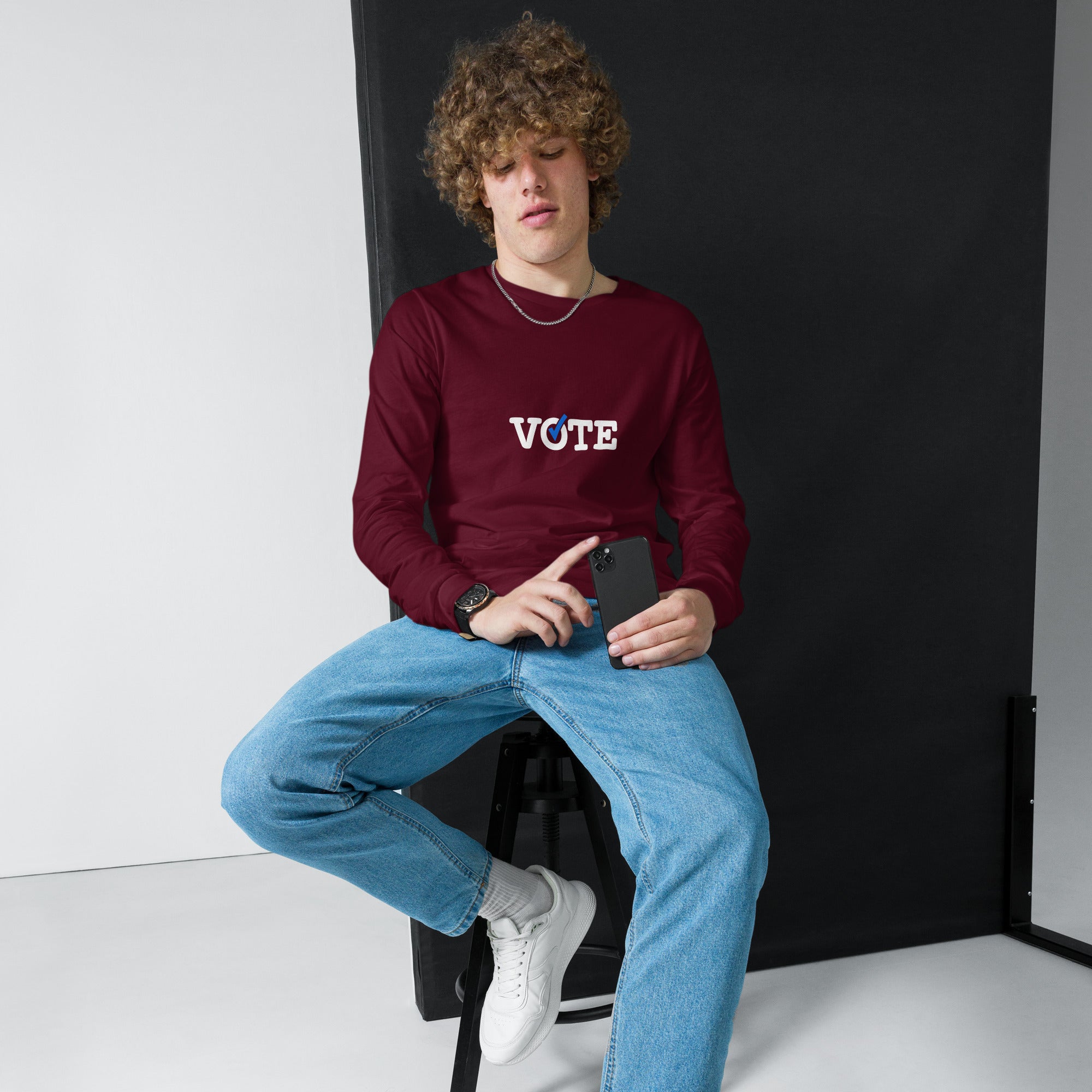 Vote Check Long Sleeve Tee