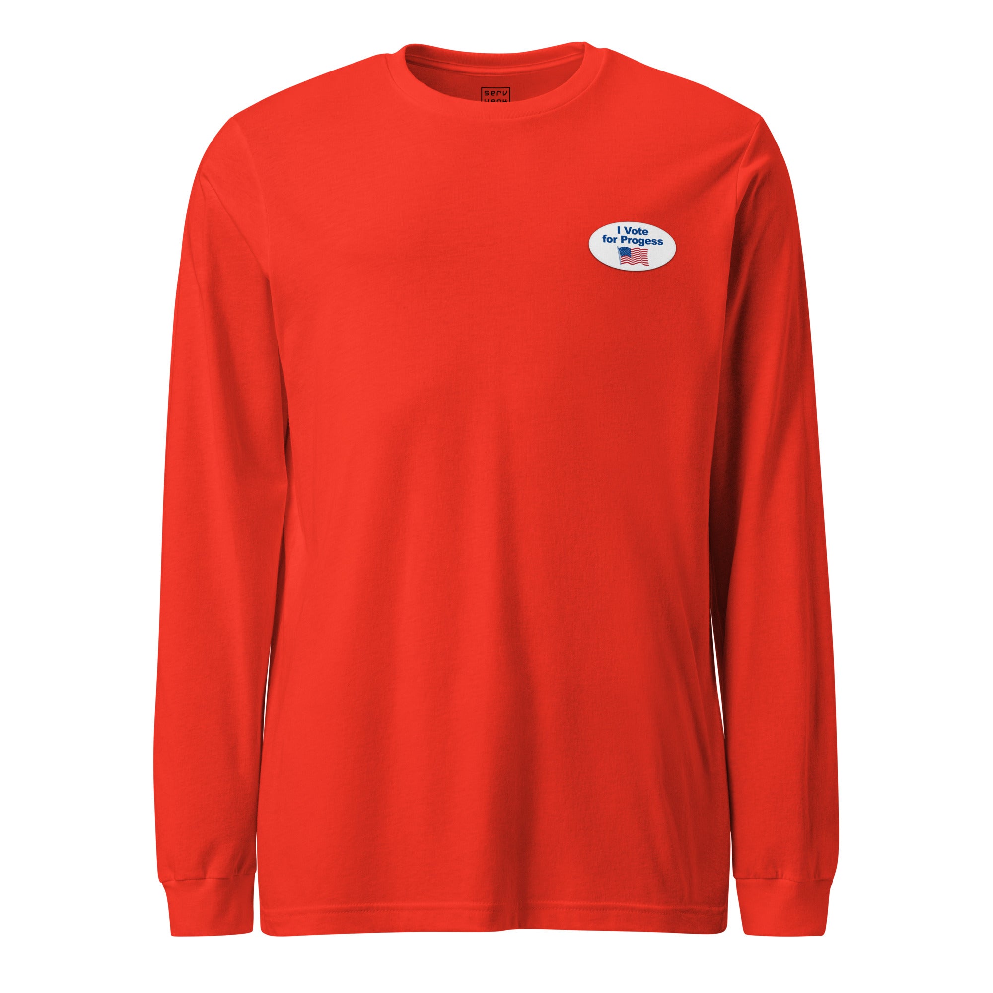 I Vote For Progress Sticker Long Sleeve Tee