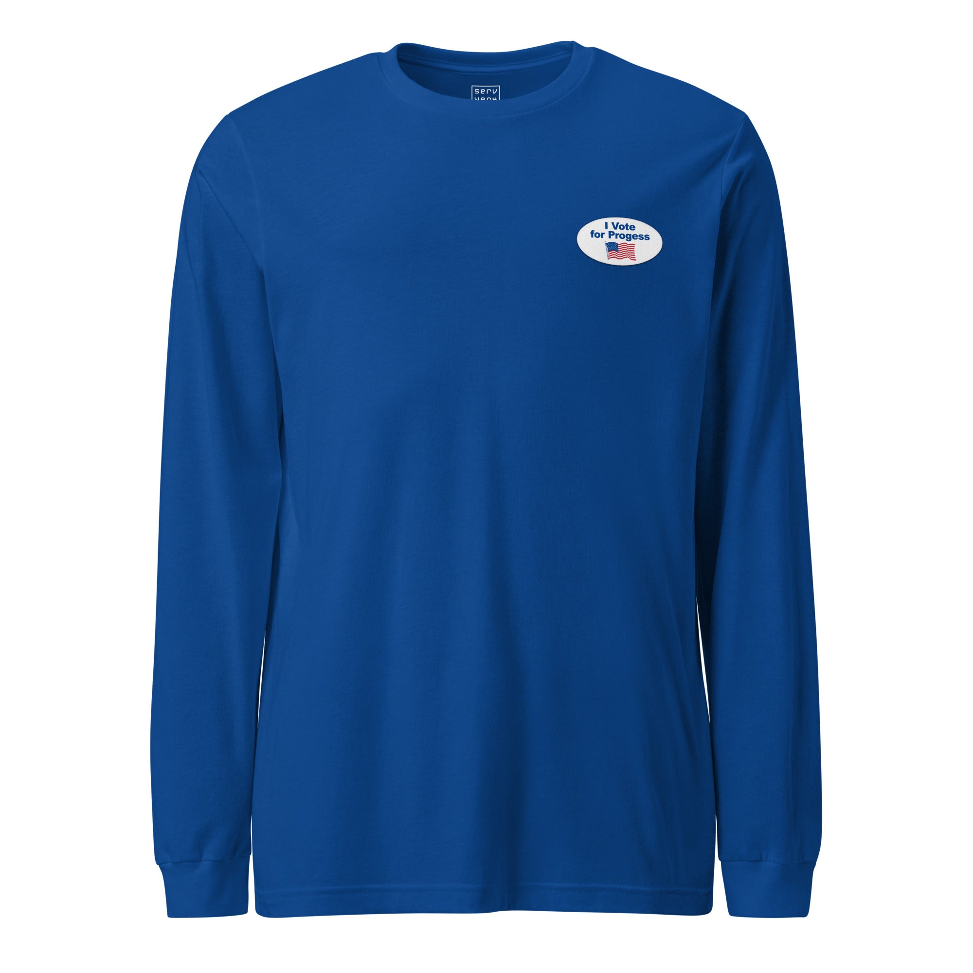 I Vote For Progress Sticker Long Sleeve Tee