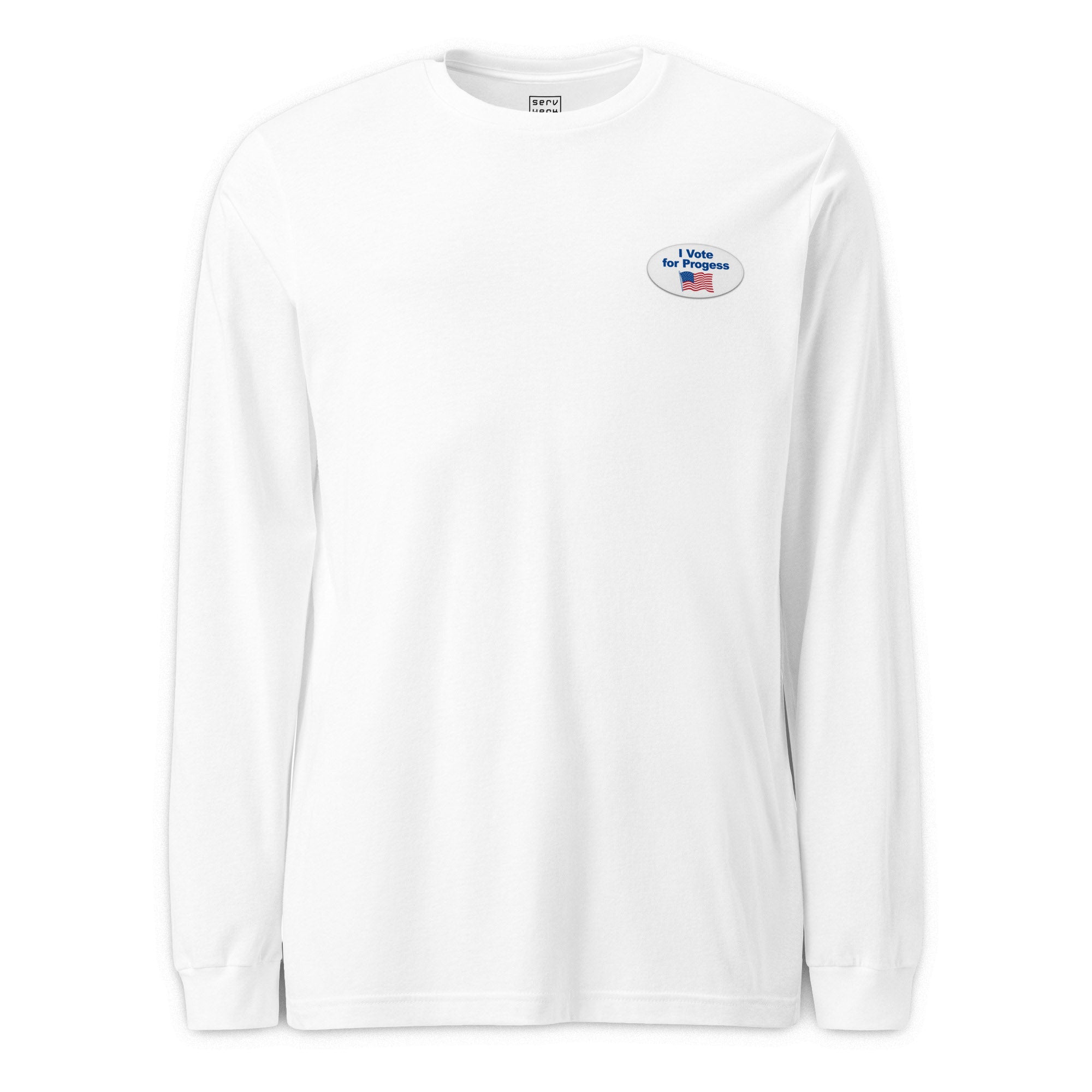 I Vote For Progress Sticker Long Sleeve Tee